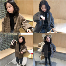 City of the beautiful girl woolen cotton coat in the big children wide pine version Korean coat 2020 Winter new childrens clothing