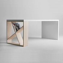 Nordic simple white solid wood conference table long table Modern and stylish office desk Computer table Creative table Long table