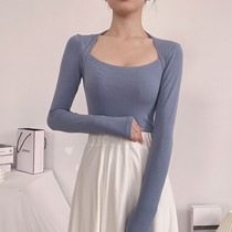 Vintage Sexy Ballet Top Classic Dance Wear New Women Fake Two Piece Dance Costume Slim Yoga Clothing