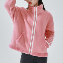 Cool new stand-up collar teddy fleece fleece womens cardigan zipper plus fleece thickened warm outdoor fleece jacket women