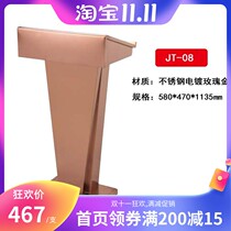 Hotel welcome podium concierge table stainless steel rose gold reception commercial New Station 4s shop when the station platform