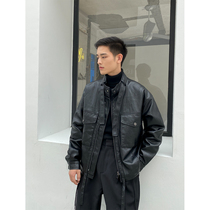 South B 2021 Spring and Autumn New Black Locomotive Leather Mens Tide Brand Loose Korean Fashion Handsome Leather Jacket Jacket