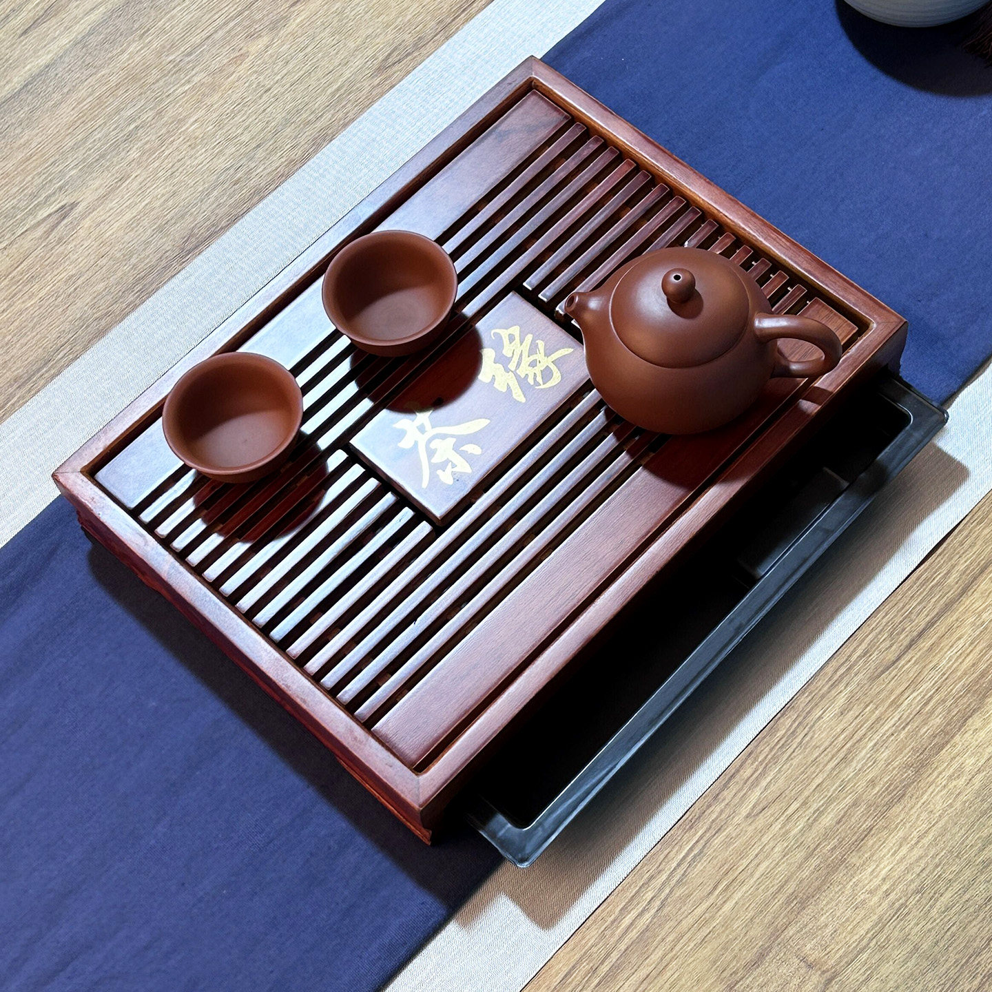 丸型・円形 松盆 十客】時代物懐石茶道具・在銘 径・35cm 古民芸 刳り