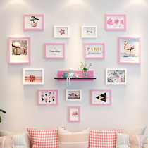 Creative love photo wall decoration Nine Palace grid photo frame hanging wall combination Net Red Girl room background wall free of punching