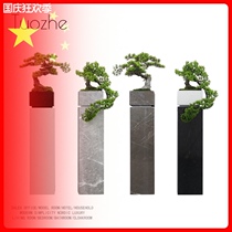 Marble floor flowerpot simulation welcome pine bonsai model room hotel tea room Zen micro landscape window ornaments
