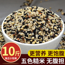 Five-color brown rice new rice 10kg fitness fat reduction coarse grain brown rice whole grains red rice black rice brown rice coarse grain