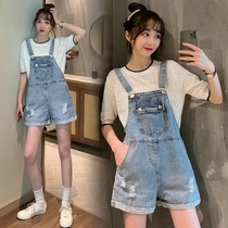 Waist western style small sub-net Korean loose thin cute summer suspenders show red elderly cowboy women with reduced straps shorts version