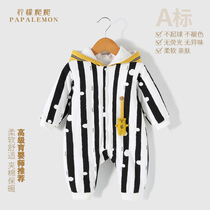 Baby jumpsuit autumn and winter newborns cotton warm cotton clothes climbing clothes baby hooded clothes outside clothes tide winter clothes