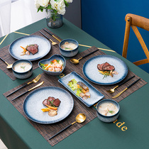 Creative plate home western food plate set steak plate spaghetti plate tableware 2021 new plate Japanese steak plate