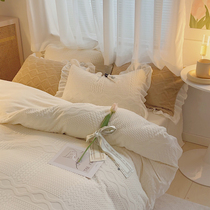 Winter thick warm Korean milk velvet four-piece set Falai Flannel Coral velvet bed quilt cover sheets bed hats