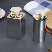 Stainless steel toothpick box automatic pop-up toothbox home high-end restaurant creative hotel toothpick bucket Nordic ins