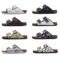 McStep Rembken flat bottom cork slippers Summer men and women with the same beach lined up to raise the outdoor boken cool