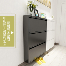  15cm ultra-thin steel dump shoe cabinet hanging on the wall hanging small apartment Nordic style simple narrow shoe cabinet mildew-proof entrance cabinet