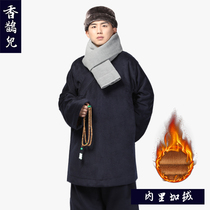 Shangyuan double-layer plush thickened Luohan coat monk suit suit Luohan shirt winter warm Monk suit monk costume