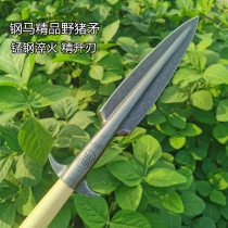 Outdoor red tassel gun head spear Zulu spear hunting pig spear forging overlord gun spear gun gun manganese steel gun head spear