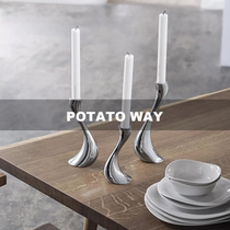 Spot｜Potato way｜Imported Georg Jensen COBRA Candle holder set Stainless steel combination