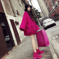 Very fairy sweater cardigan jacket female lazy style autumn 2020 new fashion outer wear thickening western style thick line tide