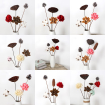 Zen Dried Flower Bouquet Set Home Furnishing Handmade Flower Arrangement Art Lotus Pot Cotton Buddha Tools Props Creative Decoration