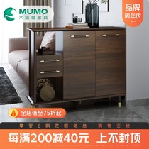 New Chinese style entrance cabinet Shoe cabinet One modern simple living room partition Light luxury wind home double-sided solid wood entrance cabinet
