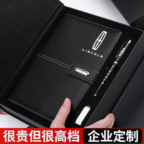 High-end business practical notebook custom printed logo lettering Enterprise office gift sheet meeting record company notepad customized luxury U disk gift box set with hand gift printing