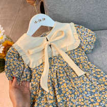 Girls chiffon floral dress summer thin female baby Korean skirt children little girl foreign style princess dress