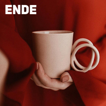 Poland Ende New knot handle Coffee cup mug Creative niche designer hand-made ceramic cup gift