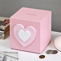 Piggy bank online red banknotes and coins are desirable Childrens creative girls Girls are not desirable only can not get into the piggy bank