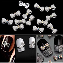 New Products Send Glue 20 Fitted Butterfly Knots Meme Diamonds Pearls Accessories Ornament to Nail Polish