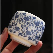 Hand-painted white jade porcelain master Cup Kung Fu Tea Cup smelling Cup individual cup ceramic cup tea cup home Tea Cup gift