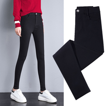 Underpants woman outside wearing spring and autumn 2022 new plus velvet magic display slim 100 lap with small foot pencil black pants 90%