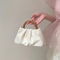 Deer 2021 Korean version of the new wooden handle folding clouds small portable womens bag shoulder messenger mini small bag