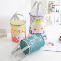 Japanese round lunch box Hand bag leather Bento insulation bag aluminum foil thickened student office worker waterproof belt rice bag