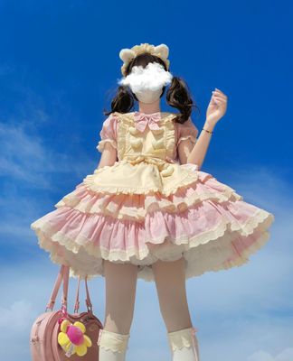 taobao agent Dress, set, cute apron, small princess costume, Lolita style, Lolita OP