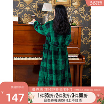 Coral velvet nightgown women autumn winter long style thick bathrobe warm plus size pajamas spring and autumn long sleeve home wear loose