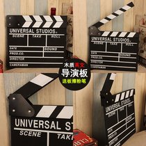 Director board recorder video field memo board Movie board boot photography decoration photo props wooden ornaments