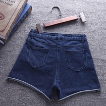 2021 edition slim volume superb short shorts stretch womens hot pants denim thin Korean knitted edge waist summer new style