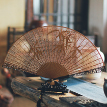 Laochangmen Suzhou sandalwood fan Chinese style sandalwood fan folding fan craft fan gift fan log style decoration