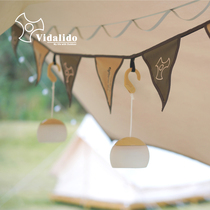 Vidalido Outdoor Decoration Versatile Hanging Light Rope Triangle Colorful Flag Cotton Fabric Sky Curtain Rope Camp Atmosphere Flag