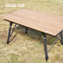 TNR outdoor wood grain aluminium alloy folding table light amount camping folding table with adjustable height folding table picnic table