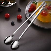 304 stainless steel mixing spoon Long handle small spoon seasoning coffee spoon Extended creative ice spoon Dessert honey iron