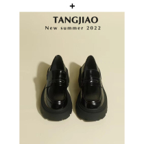 British wind small leather shoes in 2022 new female shoes with thick sole spring and autumn single shoes