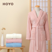 Japan hoyo snow velvet bathrobe Mens and womens nightgown long towel material soft absorbent quick-drying yukata couple pajamas