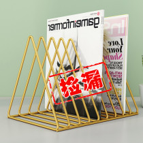 Vinyl record storage rack Nordic style 9 lattice Wrought iron triangle bookshelf CD display CD rack record player accessories
