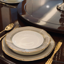 Lai Ruifu porcelain tableware set Bowl home Nordic Western food combination creative Jingdezhen bone porcelain steak tableware