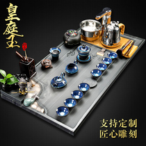 Huangting jade tea tray complete set of running water atomizing tea set Automatic Kung Fu tea set Household simple tea table