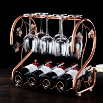 Creative red wine cup holder ornaments wine bottle rack storage rack iron wine cabinet decorations home living room