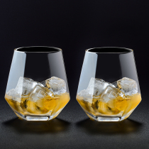 High-grade crystal cup drawing gold net red wild grid wine glass ins Wind Nordic Whisky Cup foreign wine beer glass glass