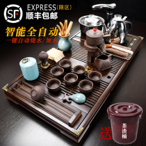 Kung Fu tea set Household set Living room office tea table Tea table Automatic boiling water one solid wood tea tray
