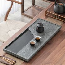 Wu Jinshi tea plate Whole home office fire stone polished Chinese tea table tray Tea sea simple Kung Fu tea set
