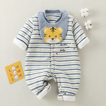 Baby Clothes Spring Autumn Thin Cotton One-piece Clothes Baby Spring Dress Newborns Warm Khaclothes Ultra-Ocean Qi Out To Suit Jacket